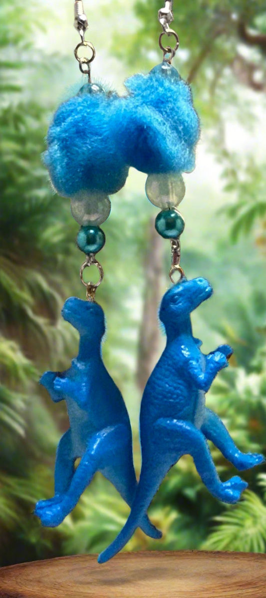 Parasaurolophus Dinosaur Earrings