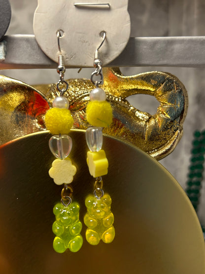 Yellow Gummy Bear Earrings