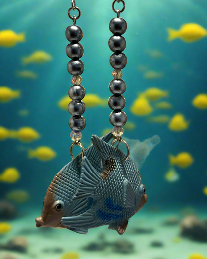 Blue Angel Fish Earrings