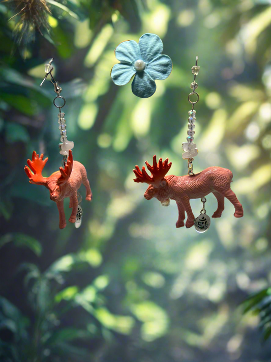 Orange Moose Earrings