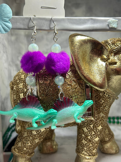 Dimentrodon Dinosaur Earrings