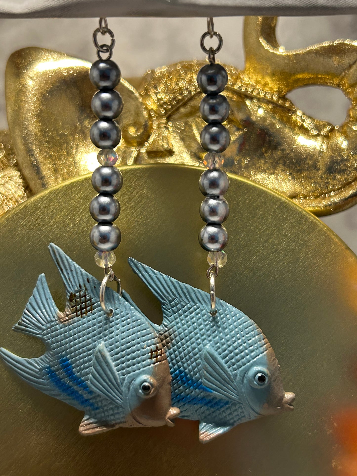 Blue Angel Fish Earrings