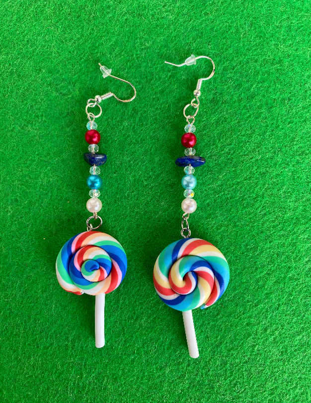 Lollipop earrings R/B/G/Y/W