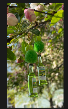 Green Wine Bottle Earrings