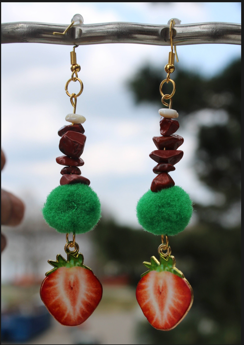 Strawberry Slice Earrings