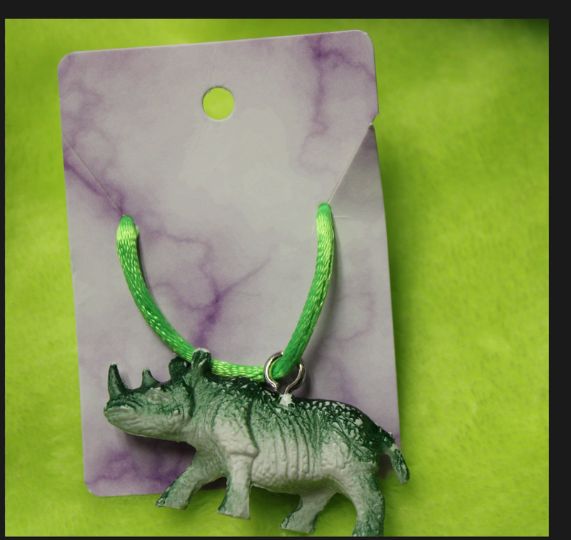 Green Rhinoceros Necklace